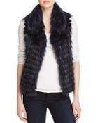 Maximilian Furs Thin Collar Nafa Fox Fur Vest