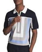 Reiss Pash Half Zip Colorblocked Polo Shirt