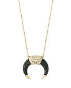 Black And White Diamond Pendant Necklace In 14k Yellow Gold, 18 - 100% Exclusive