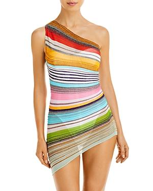 Missoni One Shoulder Striped Swim Cover-up