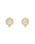 Temple St. Clair 18k Yellow Gold Celestial Moonstone & Diamond Mini Orbit Stud Earrings