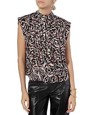 Joie Wright Printed Pleated Top
