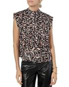 Joie Wright Printed Pleated Top