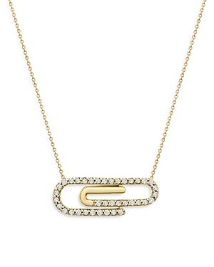 Bloomingdale's Diamond Paper Clip Necklace In 14k Yellow Gold, 0.25 Ct. T.w. - 100% Exclusive
