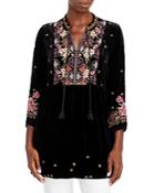 Johnny Was Joanna Embroidered Velvet Top