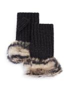 Ugg Australia Lurex Crochet Gloves With Shearling Sheepskin Cuff