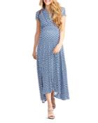 Nom Maternity Caroline Printed High/low Maxi During & After Dress