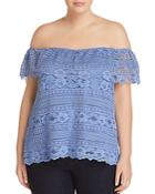 City Chic Plus Summer Frill Lace Top