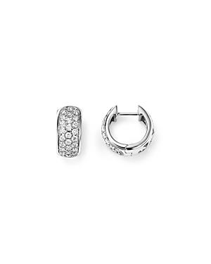 Diamond Huggie Hoop Earrings In 14k White Gold, .45 Ct. T.w. - 100% Exclusive