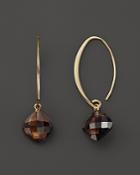 14k Yellow Gold Simple Sweep Earrings With Smoky Quartz - 100% Exclusive