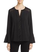 T Tahari Norma Embellished Bell Sleeve Blouse