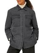Whistles Organic Cotton Denim Overshirt In Black