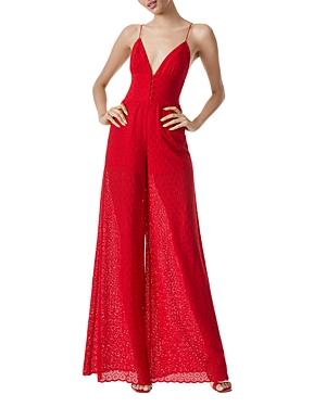 Alice And Olivia Tilly Floral Eyelet Wide Leg Jumpsuit