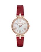 Michael Kors Maci Red Croc-embossed Leather Strap Watch, 34mm