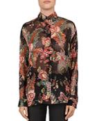 The Kooples Bollywood Textured Floral Blouse