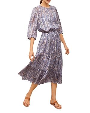 Gerard Darel Sahe Floral Silk Midi Dress