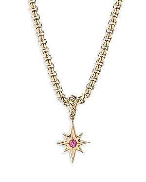 David Yurman Cable Collectibles North Star Birthstone Charm In 18k Yellow Gold With Pink Tourmaline