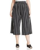 Eileen Fisher Plus Striped Wide-leg Crop Pants