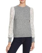 Rebecca Taylor Lace Sleeve Sweater