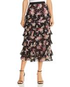 Rebecca Taylor Bouquet Tiered Midi Skirt