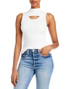 Rebecca Taylor Cutout Rib Knit Sweater Tank