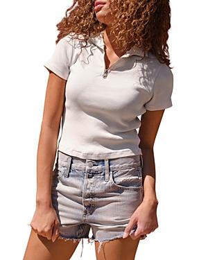 Amo Ribbed Half Zip Tee