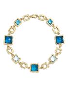 London Blue And Swiss Blue Topaz Geometric Bracelet In 14k Yellow Gold - 100% Exclusive