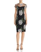 Adrianna Papell Floral-embroidered Sheath Dress
