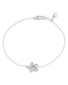 Bloomingdale's Pave Diamond Flower Bracelet In 14k White Gold, 0.28 Ct. T.w. - 100% Exclusive