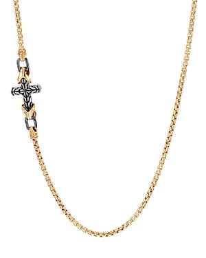 John Hardy 18k Yellow Gold & Sterling Silver Classic Chain Cross Necklace, 26