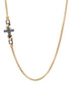 John Hardy 18k Yellow Gold & Sterling Silver Classic Chain Cross Necklace, 26