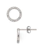 Bloomingdale's Diamond Open Circle Stud Earrings In Sterling Silver - 100% Exclusive