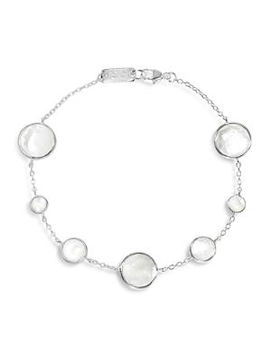 Ippolita Sterling Silver Lollipop Mother-of-pearl & Clear Quartz Crystal Doublet Chain Bracelet
