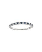 Unique Designs Diamond & Blue Sapphire Eternity Band In 14k White Gold (64% Off) - Comparable Value $1480