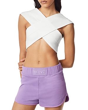 Herve By Herve Leger Crossover Bandage Crop Top