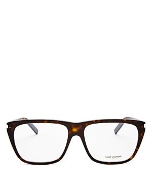 Saint Laurent Unisex Square Clear Glasses, 57mm