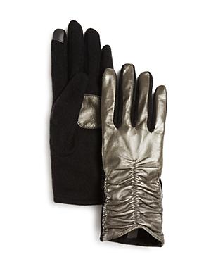 Echo Rouched Sheepskin Leather Tech Gloves