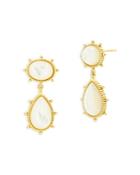 Freida Rothman Mother Of Pearl Drop Earrings In Gold Vermeil Sterling Silver
