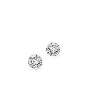 Diamond Halo Stud Earrings In 14k White Gold, .25 Ct. T.w. - 100% Exclusive