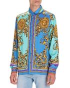 Versace Jeans Couture Garland Sun Baroque Paneled Print Shirt