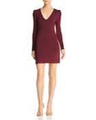 Olivaceous Long-sleeve V-neck Bodycon Dress