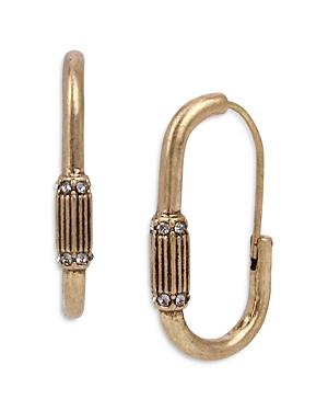 Allsaints Pave Carabiner Hoop Earrings