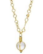 Temple St. Clair 18k Yellow Gold Emerald & Natural Rock Crystal Classic Round Amulet Pendant