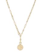 Roberto Coin 18k Yellow Gold Obelisco Diamond Medallion Pendant Necklace, 19