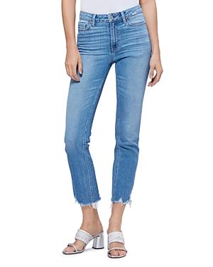 Paige Cindy Straight-leg Ankle Jeans In Mel With Destroyed Hems
