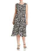 Adrianna Papell Plus Draped Floral A-line Dress