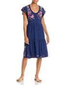 Johnny Was Jessica Tiered Embroidered Midi Dress