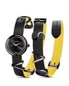 Versace Collection V-flare Black/yellow Watch, 28mm