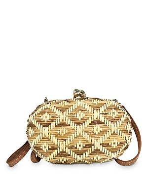 Serpui Olivine Wicker Clutch