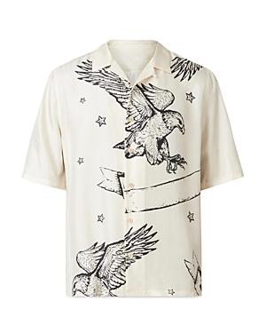 Allsaints Otis Eagle Print Camp Shirt